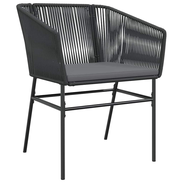 7 dele spisebordssæt til haven m. hynder polyrattan glas sort