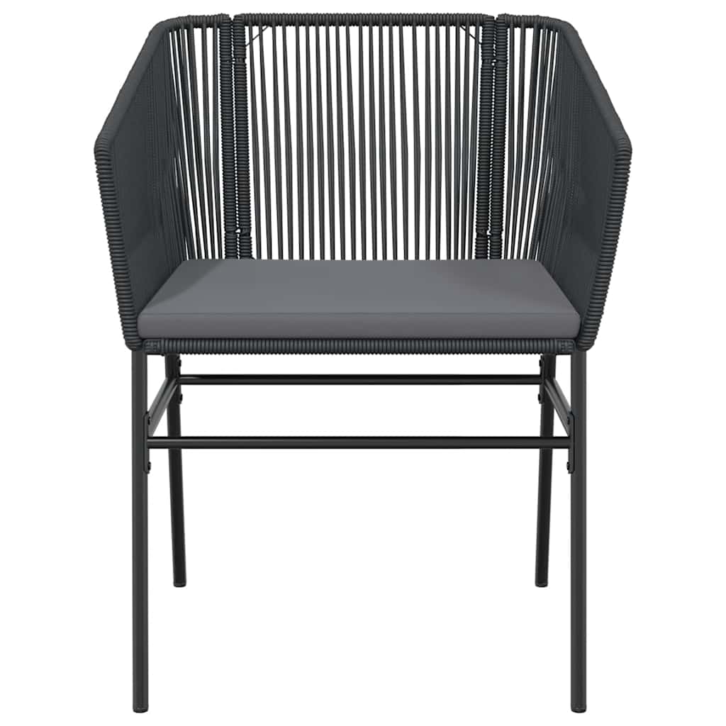 7 dele spisebordssæt til haven m. hynder polyrattan glas sort