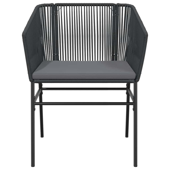 7 dele spisebordssæt til haven m. hynder polyrattan glas sort
