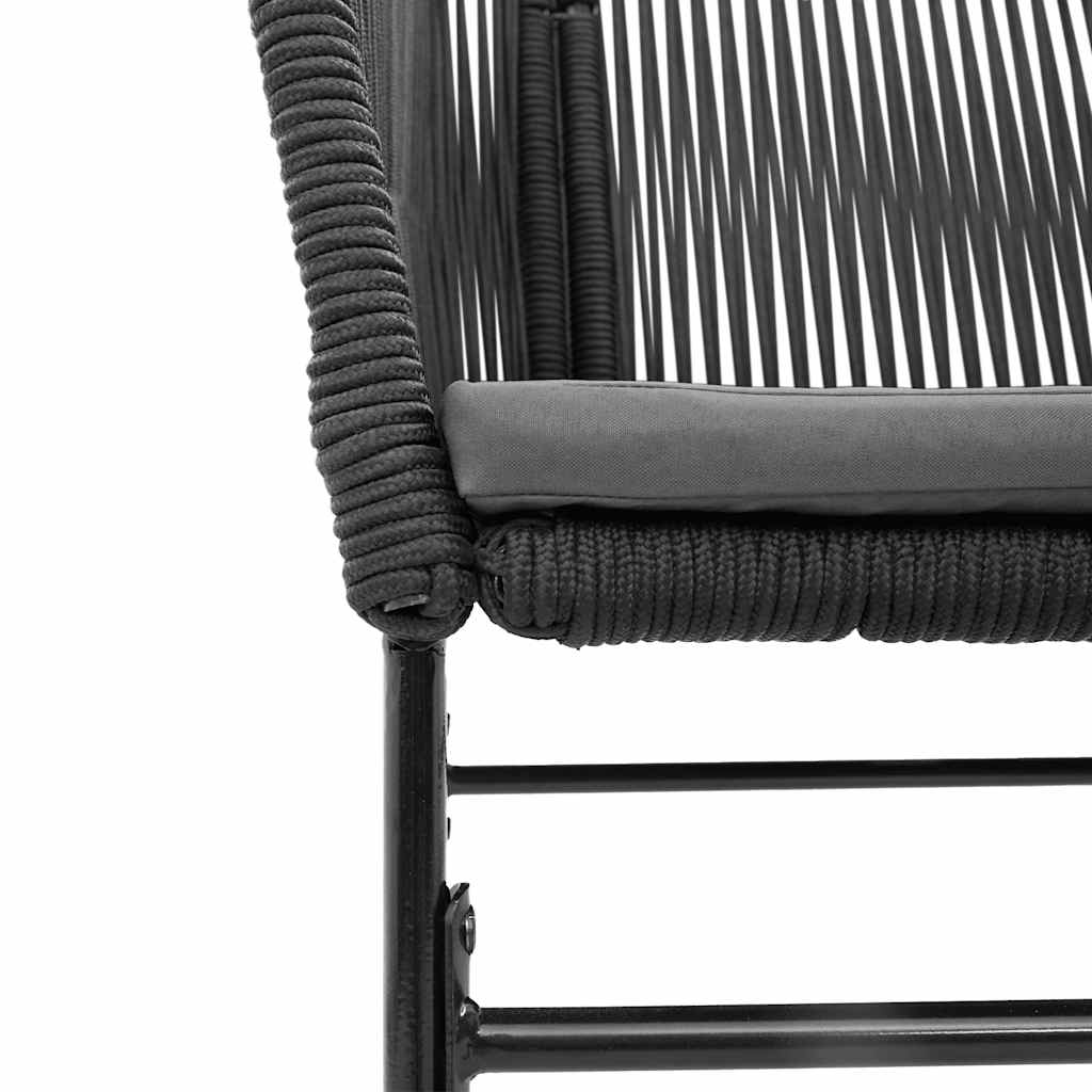 7 dele spisebordssæt til haven m. hynder polyrattan glas sort