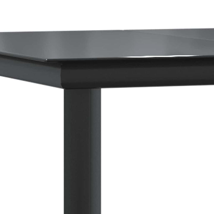 7 dele spisebordssæt til haven m. hynder polyrattan glas sort