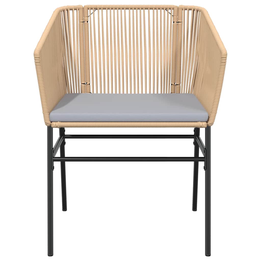 5 dele spisebordssæt til haven m. hynder polyrattan glas brun