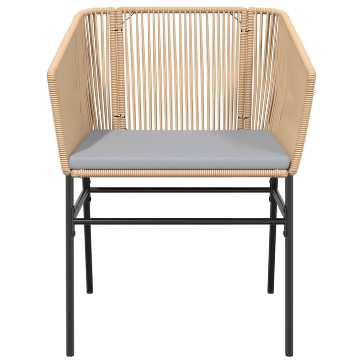 5 dele spisebordssæt til haven m. hynder polyrattan glas brun