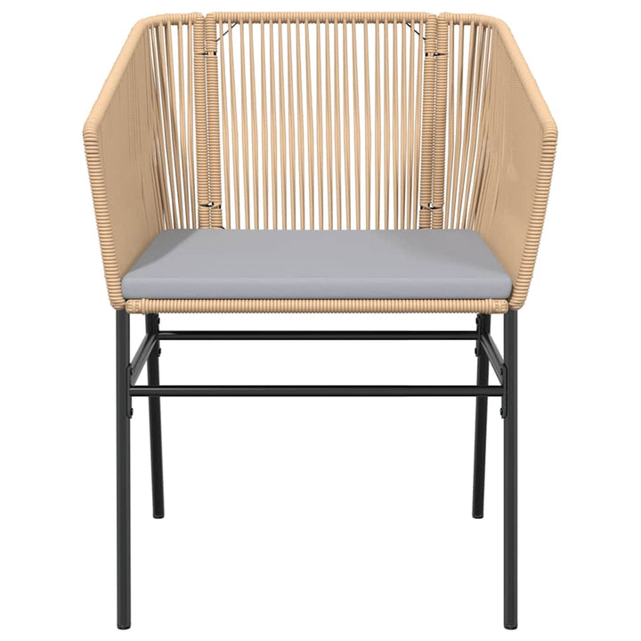 5 dele spisebordssæt til haven m. hynder polyrattan glas brun