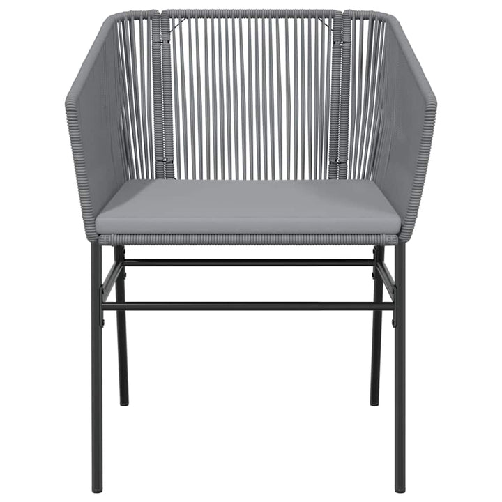 5 dele spisebordssæt til haven med hynder polyrattan glas grå