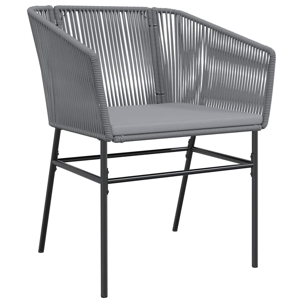 5 dele spisebordssæt til haven med hynder polyrattan glas grå