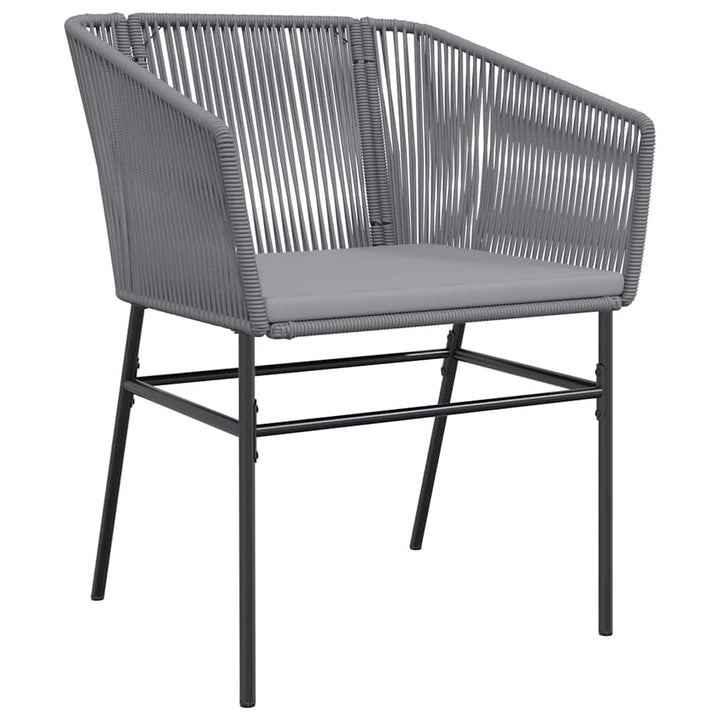 5 dele spisebordssæt til haven med hynder polyrattan glas grå