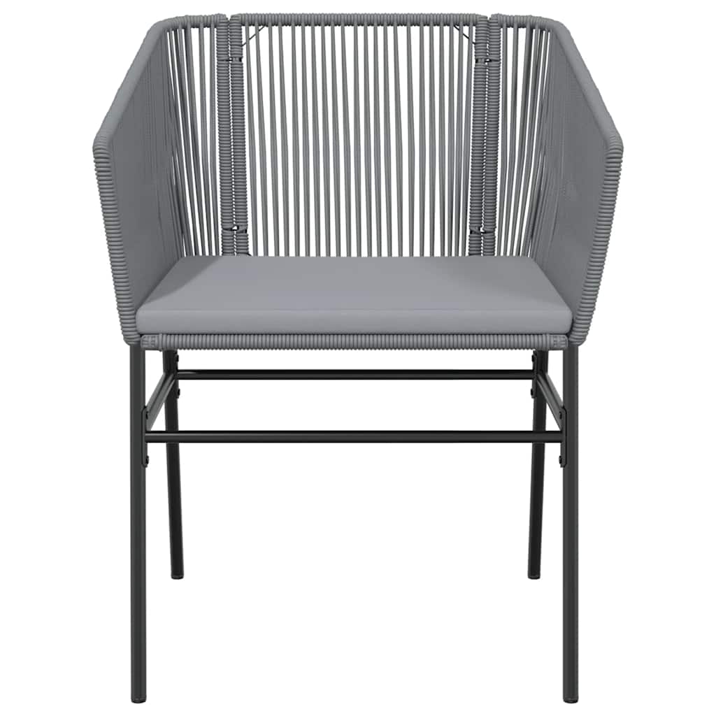 5 dele spisebordssæt til haven med hynder polyrattan glas grå