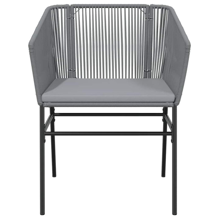 5 dele spisebordssæt til haven med hynder polyrattan glas grå