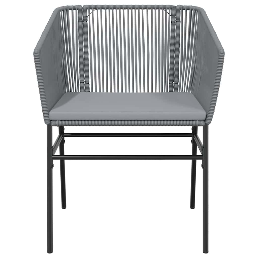 5 dele spisebordssæt til haven med hynder polyrattan glas grå