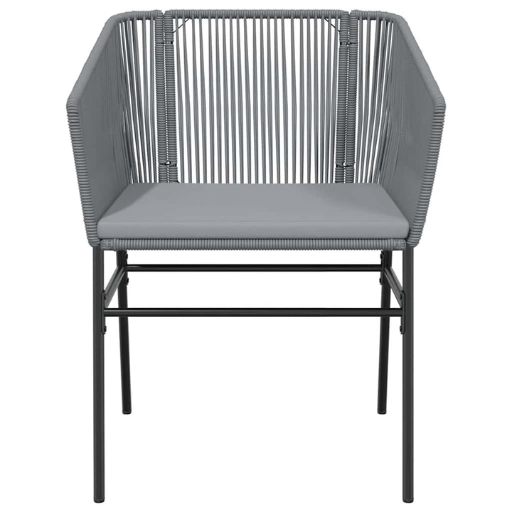 5 dele spisebordssæt til haven med hynder polyrattan glas grå