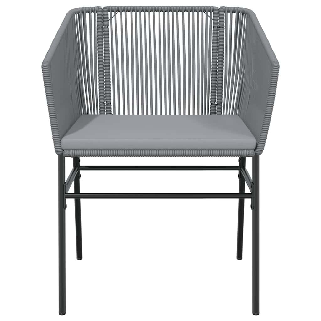 9 dele spisebordssæt til haven med hynder polyrattan glas grå