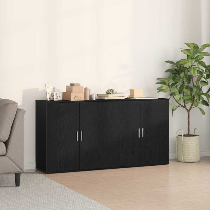 Sideboards 2 pcs Sort eg 79 x 38 x 80 cm Konstrueret træ