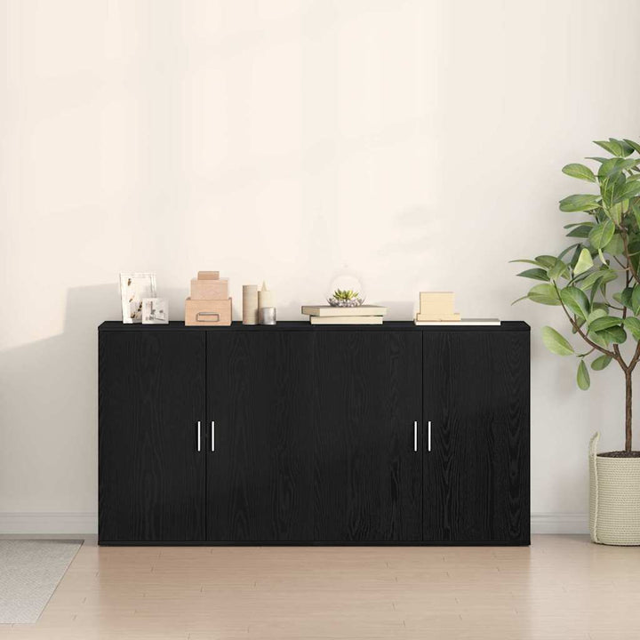 Sideboards 2 pcs Sort eg 79 x 38 x 80 cm Konstrueret træ