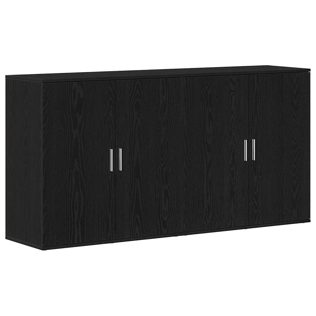 Sideboards 2 pcs Sort eg 79 x 38 x 80 cm Konstrueret træ