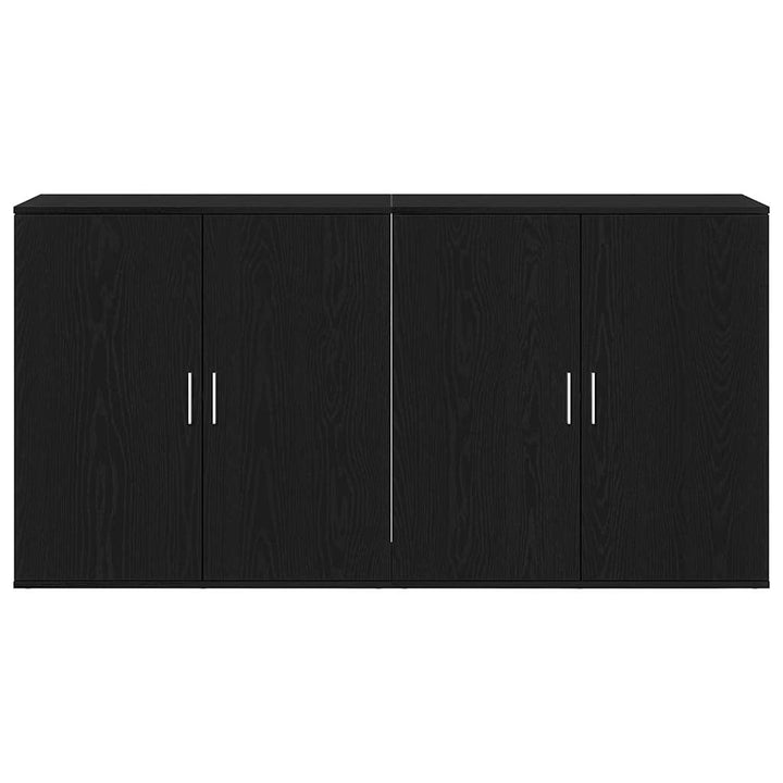 Sideboards 2 pcs Sort eg 79 x 38 x 80 cm Konstrueret træ