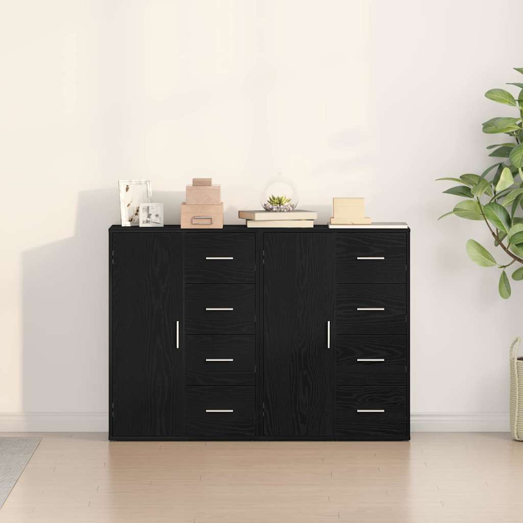 Sideboards 2 pcs Sort eg 60 x 31 x 84 cm Konstrueret træ