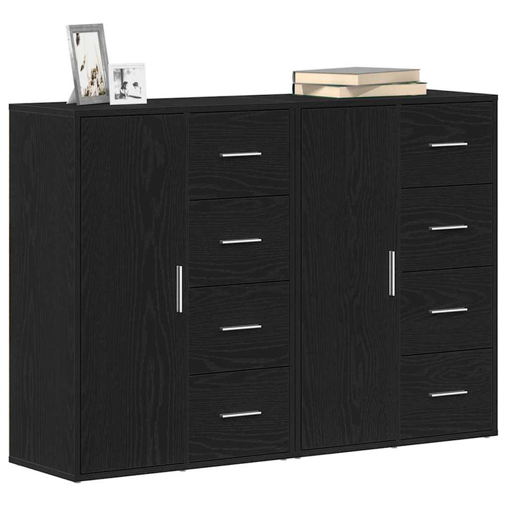Sideboards 2 pcs Sort eg 60 x 31 x 84 cm Konstrueret træ