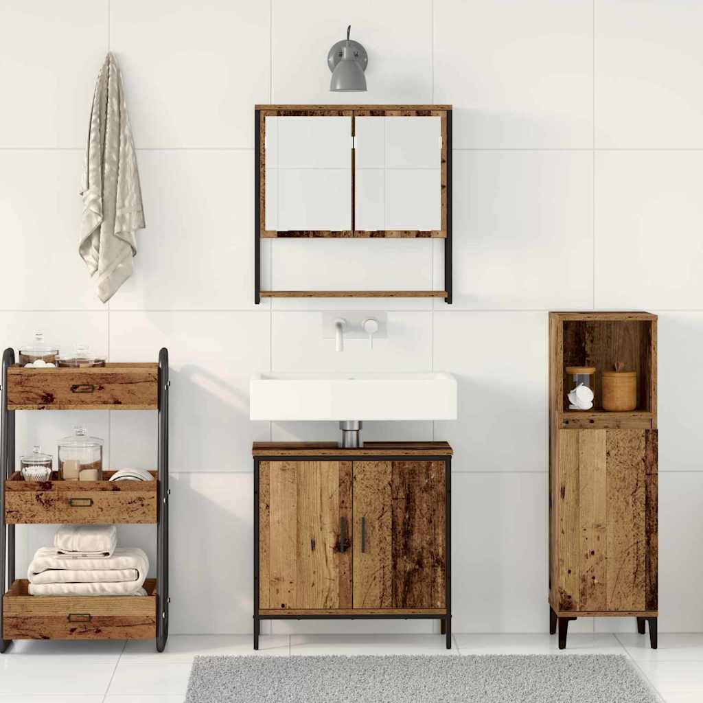 Badeværelsesmøbel sæt med opbevaring 2 pcs Brun 60 x 30 x 60 cm