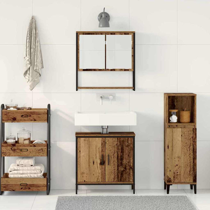Badeværelsesmøbel sæt med opbevaring 2 pcs Brun 60 x 30 x 60 cm