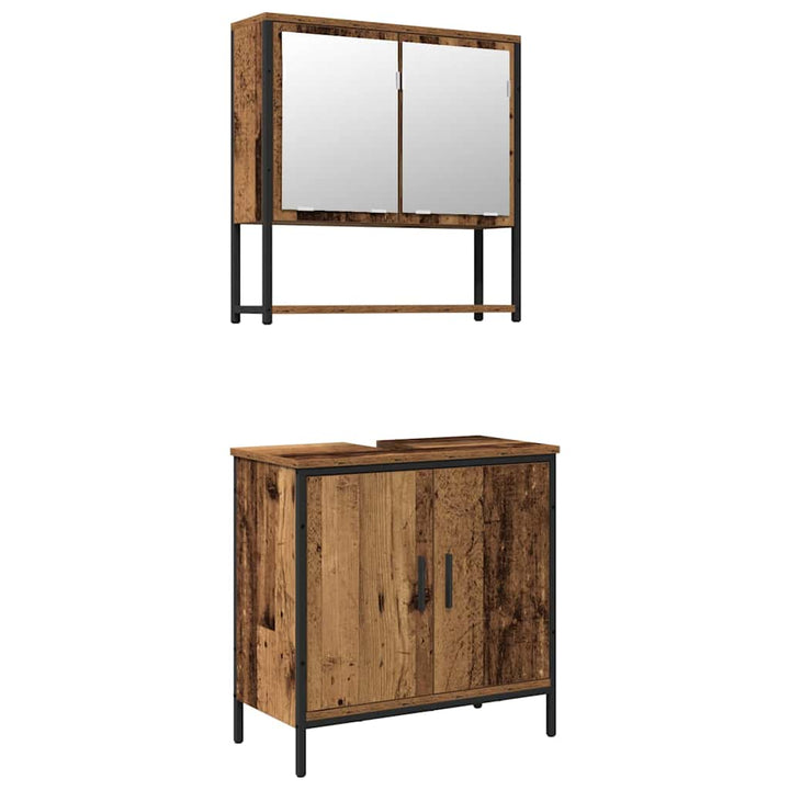 Badeværelsesmøbel sæt med opbevaring 2 pcs Brun 60 x 30 x 60 cm