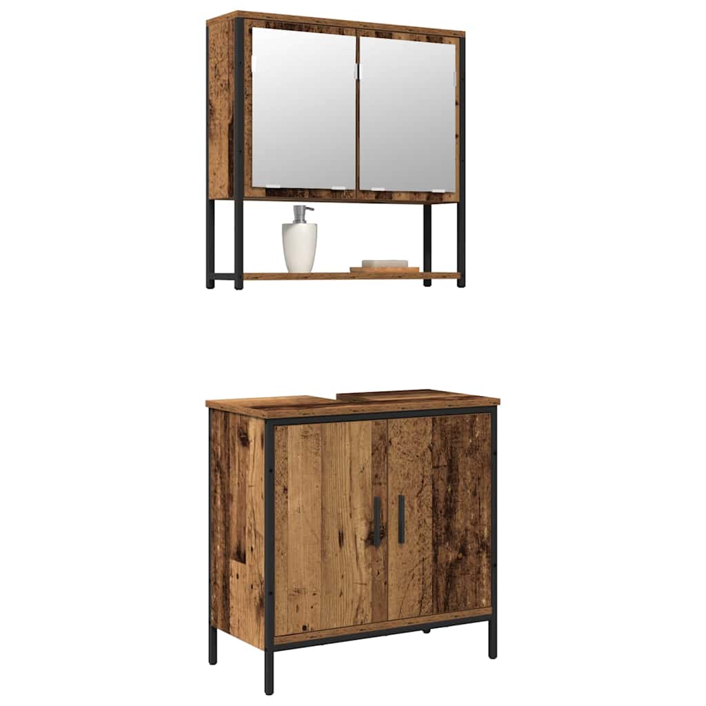 Badeværelsesmøbel sæt med opbevaring 2 pcs Brun 60 x 30 x 60 cm