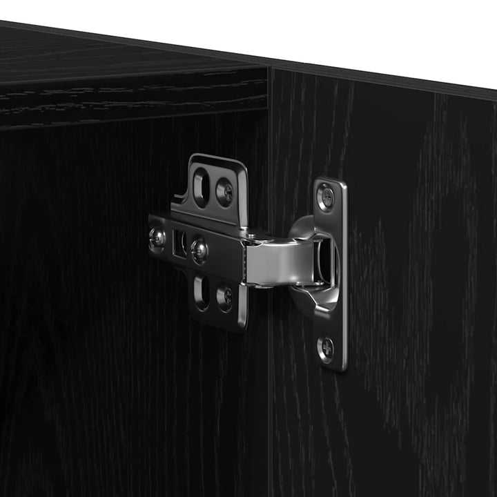 Badeværelsesmøbel Sæt med dør 4 pcs Sort eg 41 x 38.5 x 46 cm