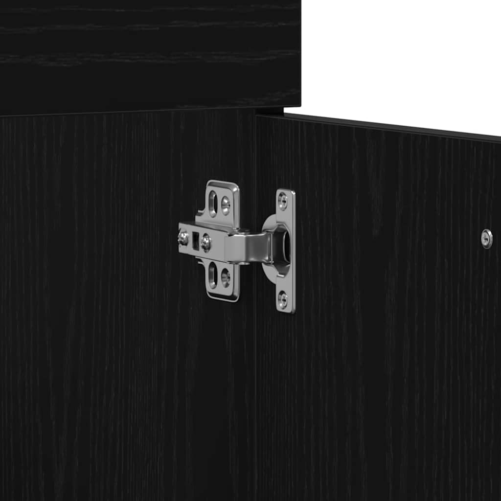 Badeværelsesmøbel Sæt med dør 4 pcs Sort eg 41 x 38.5 x 46 cm
