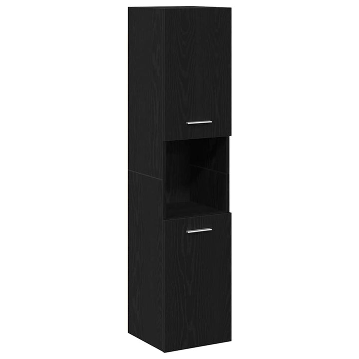 Badeværelsesmøbel Sæt med dør 4 pcs Sort eg 41 x 38.5 x 46 cm