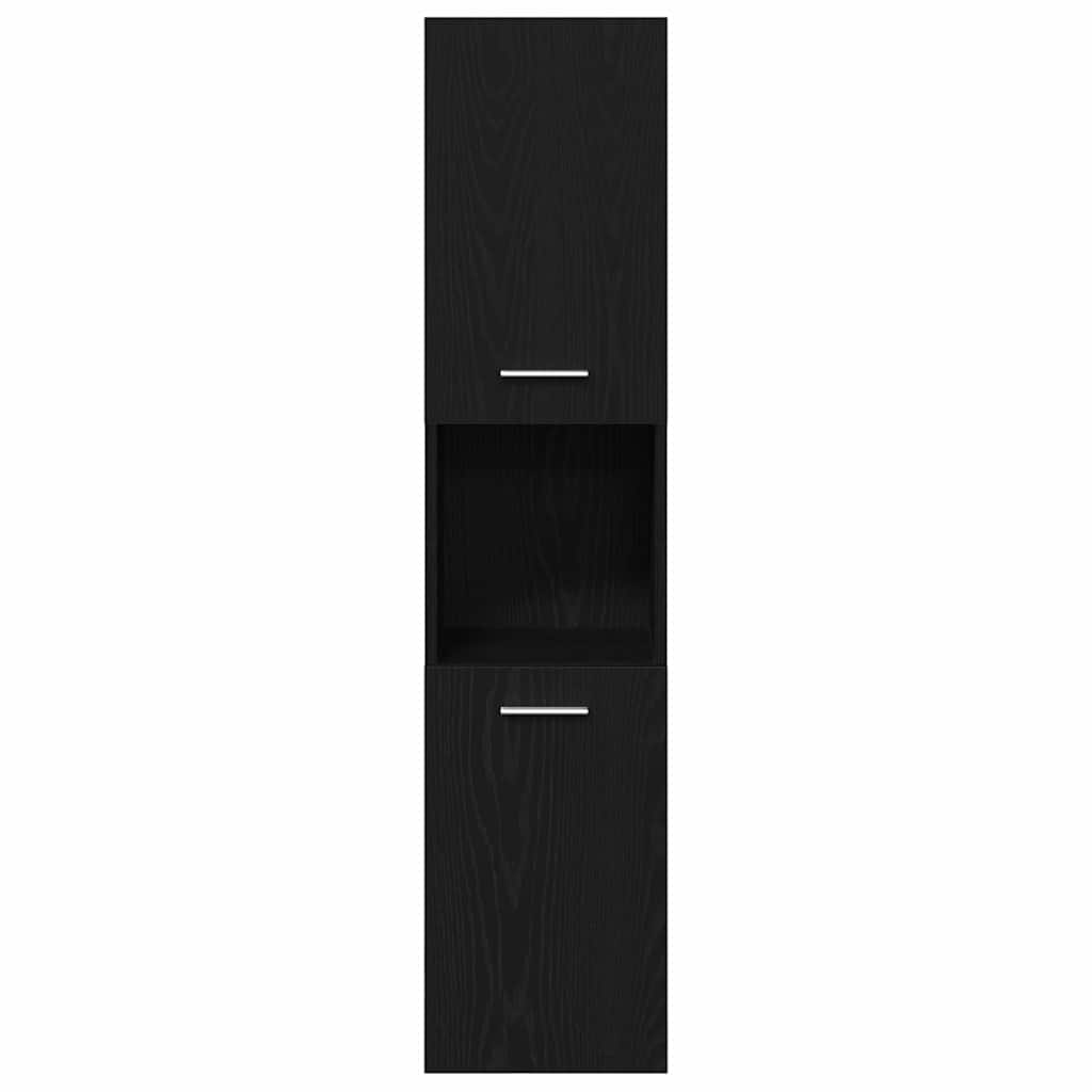 Badeværelsesmøbel Sæt med dør 4 pcs Sort eg 41 x 38.5 x 46 cm