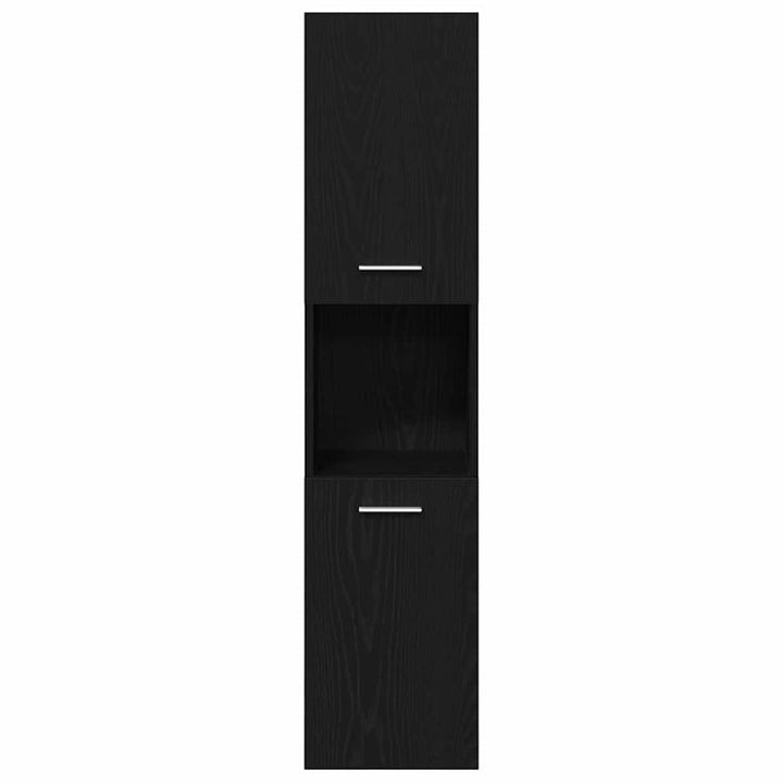 Badeværelsesmøbel Sæt med dør 4 pcs Sort eg 41 x 38.5 x 46 cm