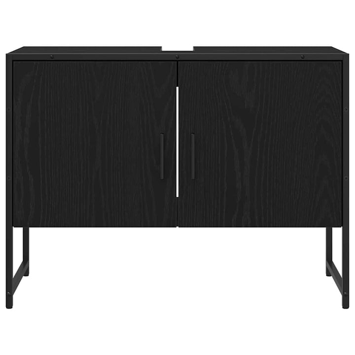 Badeværelsesmøbel sæt med opbevaring 2 pcs Sort 80 x 33 x 60 cm