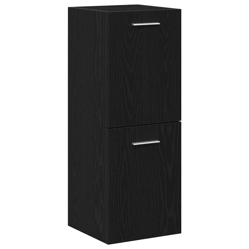 Badeværelsesmøbel Sæt med dør 3 pcs Sort eg 90 x 38.5 x 46 cm