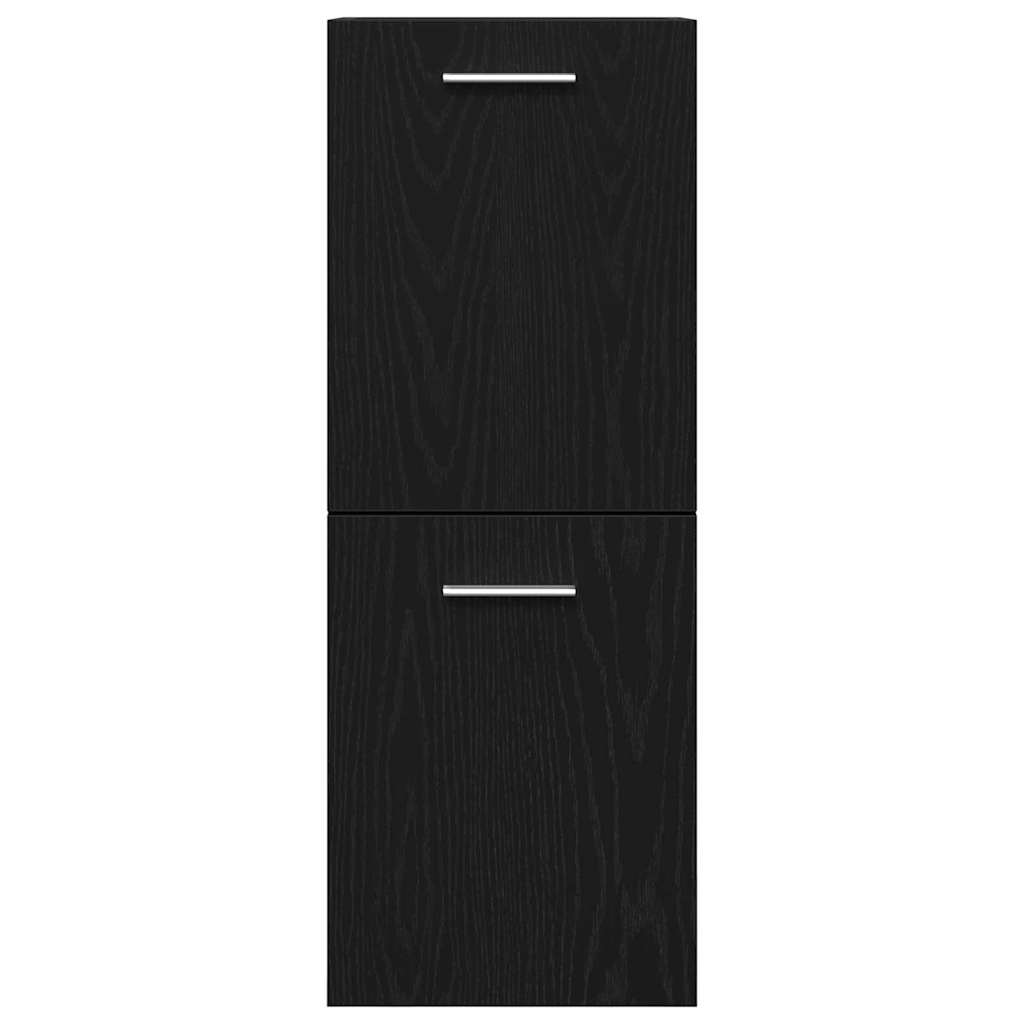 Badeværelsesmøbel Sæt med dør 3 pcs Sort eg 90 x 38.5 x 46 cm