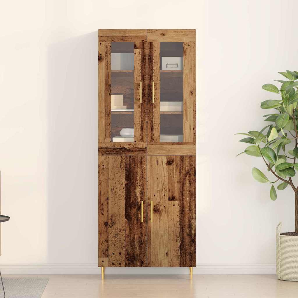 Highboard 2 pcs Gammelt træ 69,5 x 34 x 180 cm Konstrueret træ