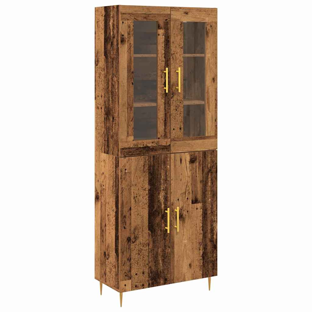 Highboard 2 pcs Gammelt træ 69,5 x 34 x 180 cm Konstrueret træ