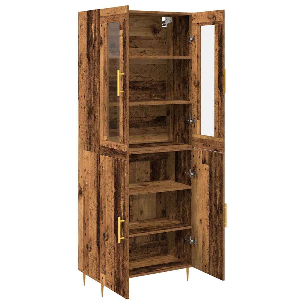 Highboard 2 pcs Gammelt træ 69,5 x 34 x 180 cm Konstrueret træ