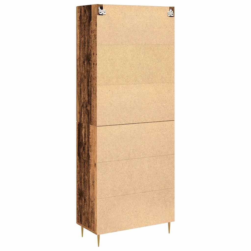 Highboard 2 pcs Gammelt træ 69,5 x 34 x 180 cm Konstrueret træ