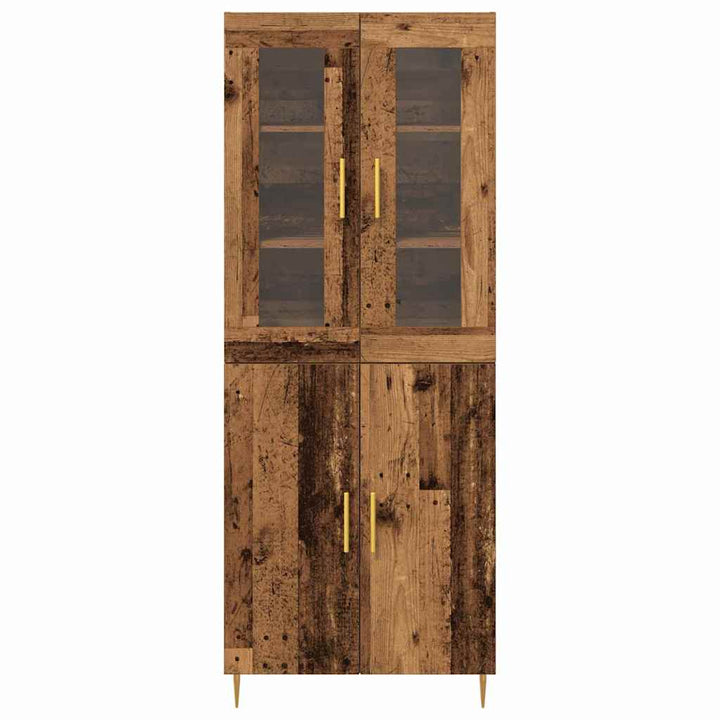 Highboard 2 pcs Gammelt træ 69,5 x 34 x 180 cm Konstrueret træ