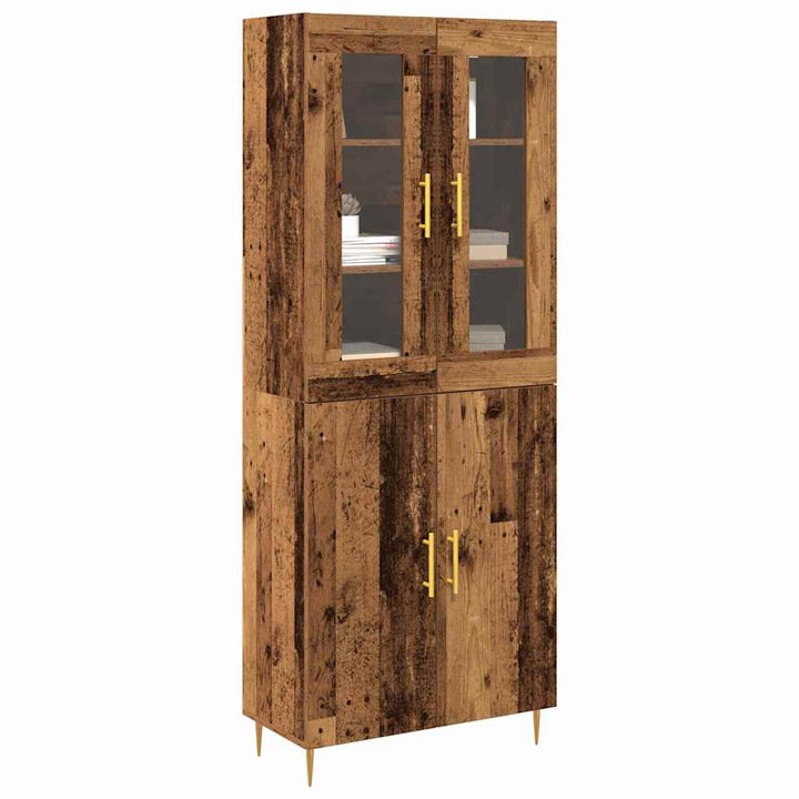 Highboard 2 pcs Gammelt træ 69,5 x 34 x 180 cm Konstrueret træ