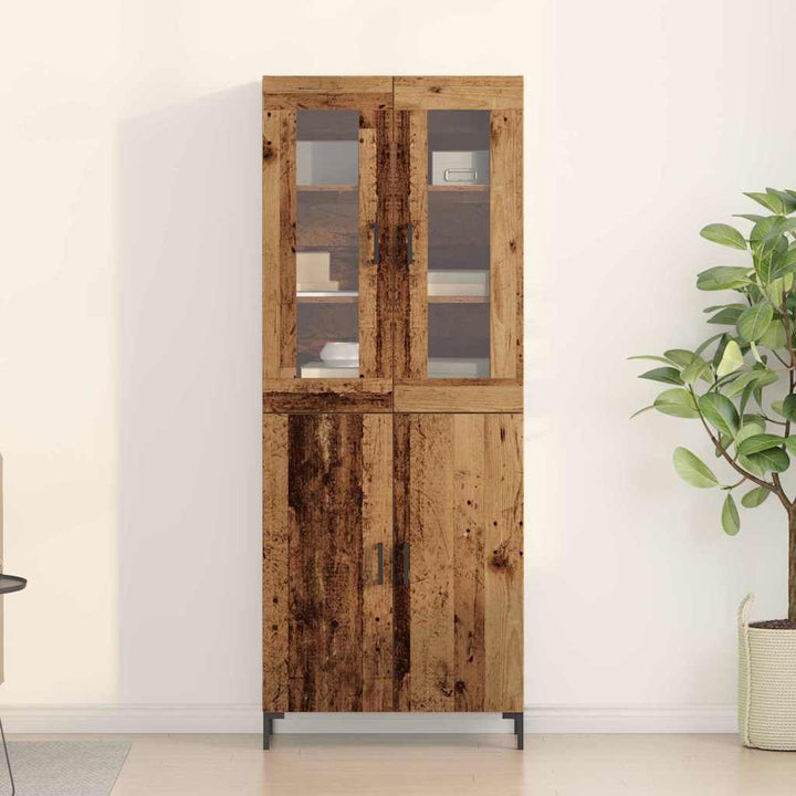 Highboard 2 pcs Gammelt træ 69,5 x 34 x 180 cm Konstrueret træ