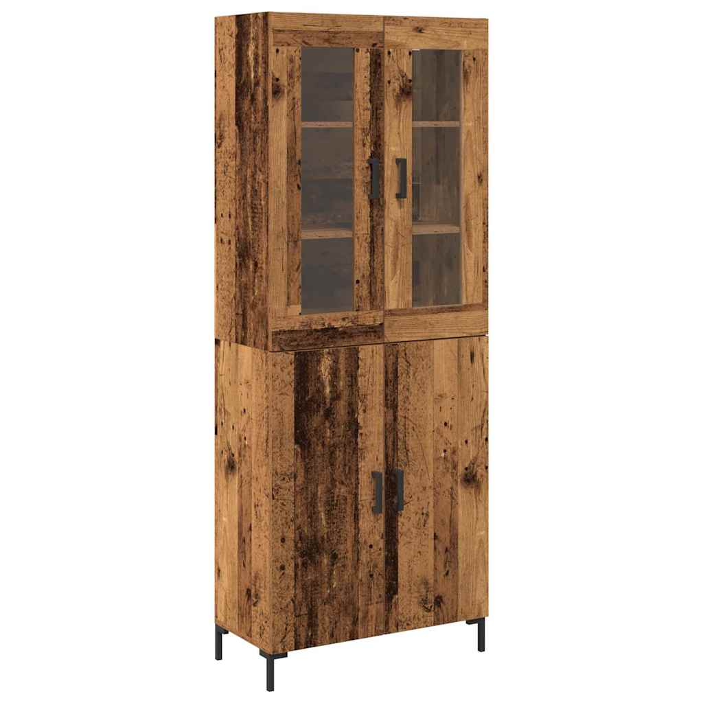 Highboard 2 pcs Gammelt træ 69,5 x 34 x 180 cm Konstrueret træ