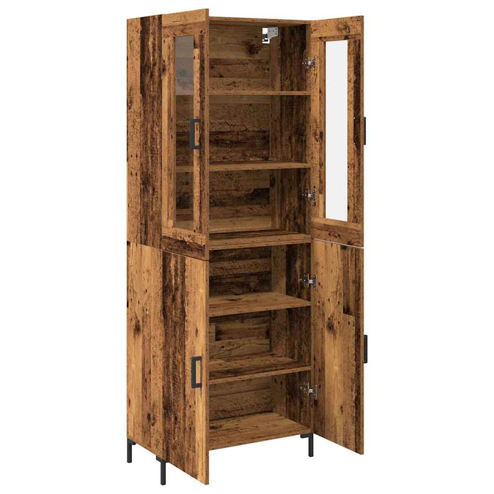 Highboard 2 pcs Gammelt træ 69,5 x 34 x 180 cm Konstrueret træ