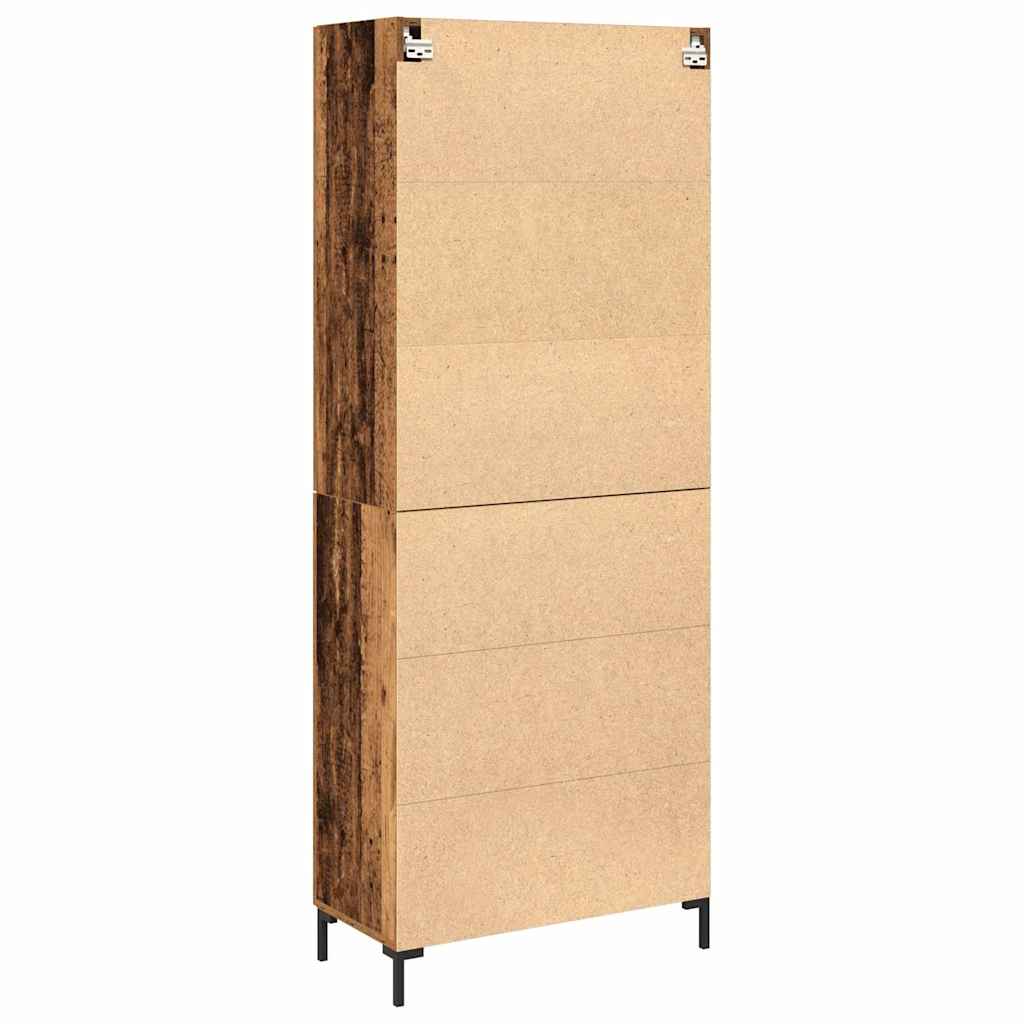 Highboard 2 pcs Gammelt træ 69,5 x 34 x 180 cm Konstrueret træ