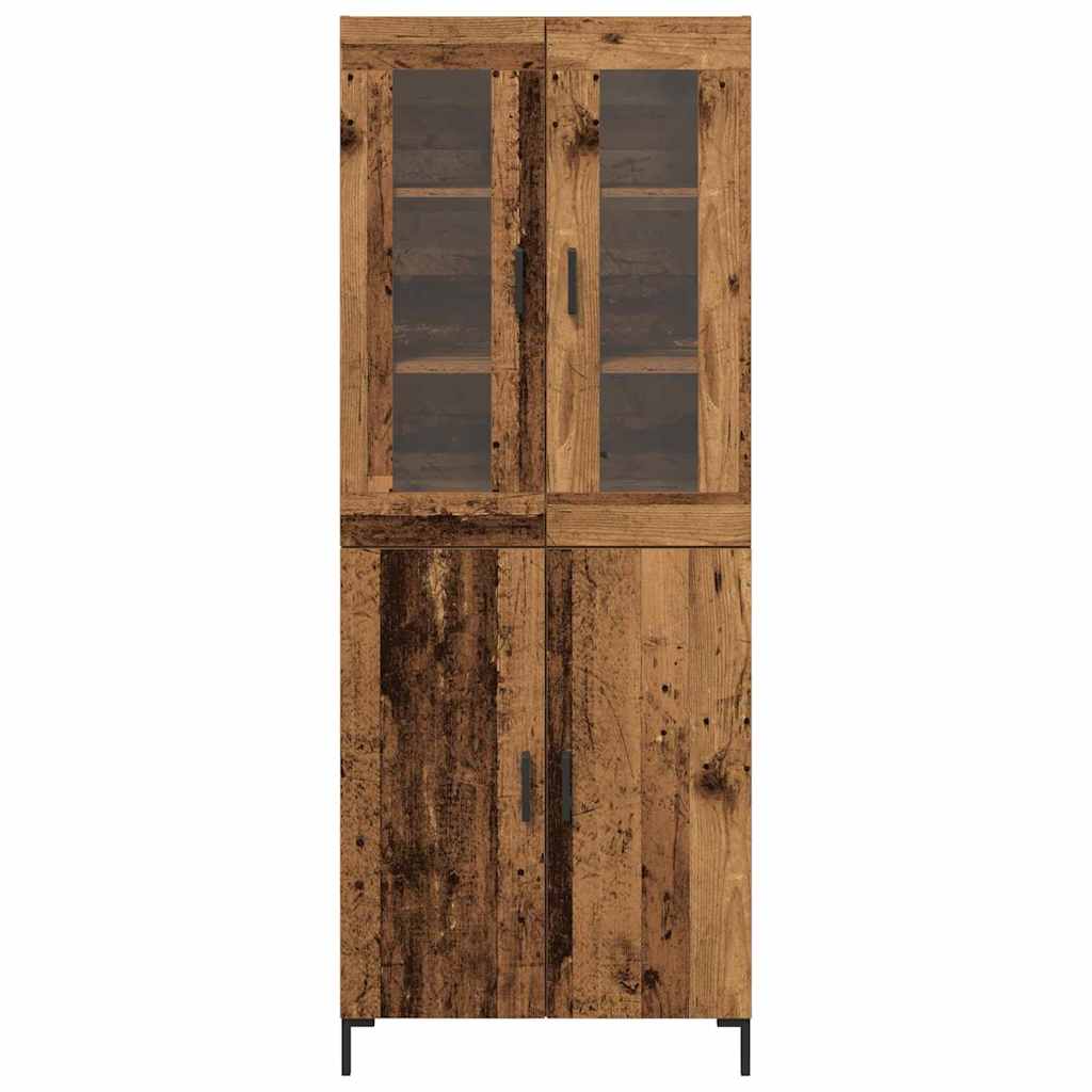 Highboard 2 pcs Gammelt træ 69,5 x 34 x 180 cm Konstrueret træ
