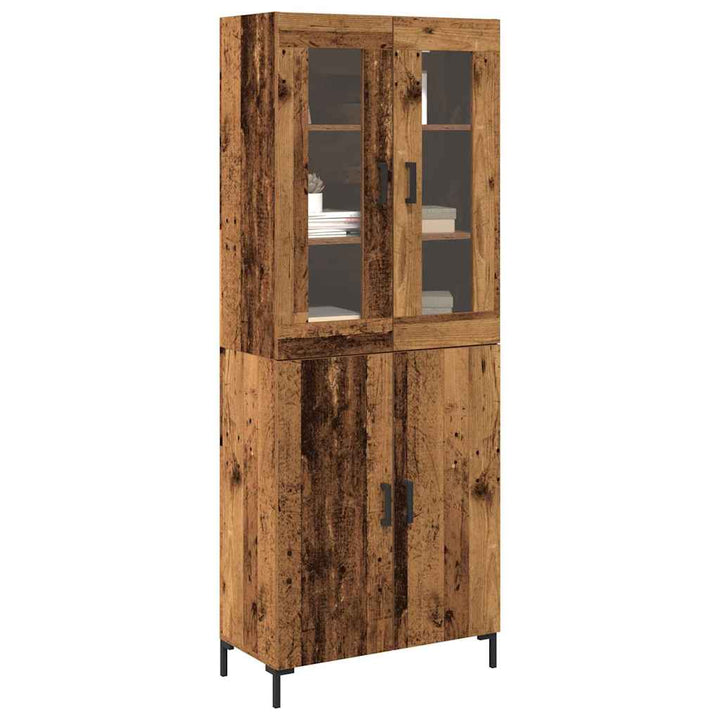 Highboard 2 pcs Gammelt træ 69,5 x 34 x 180 cm Konstrueret træ