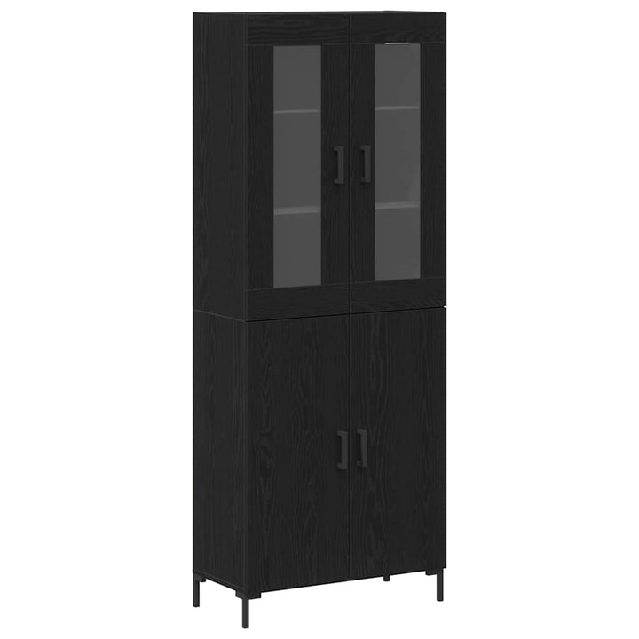 Highboard 2 pcs Sort eg 69,5 x 34 x 180 cm Konstrueret træ