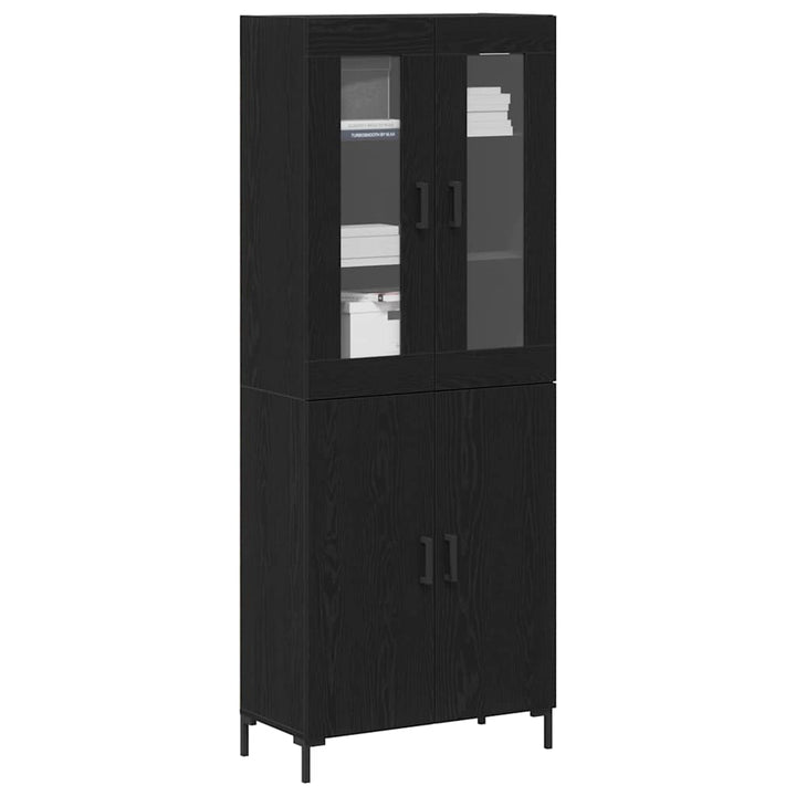 Highboard 2 pcs Sort eg 69,5 x 34 x 180 cm Konstrueret træ