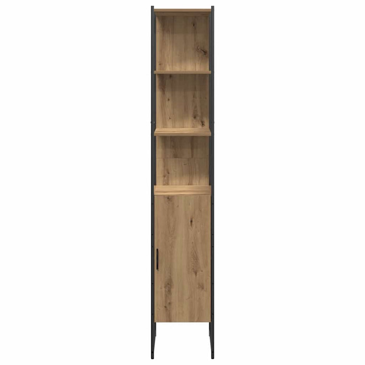 Badeværelsesmøbel sæt med hylde 3 pcs Brun 33 x 33 x 185.5 cm