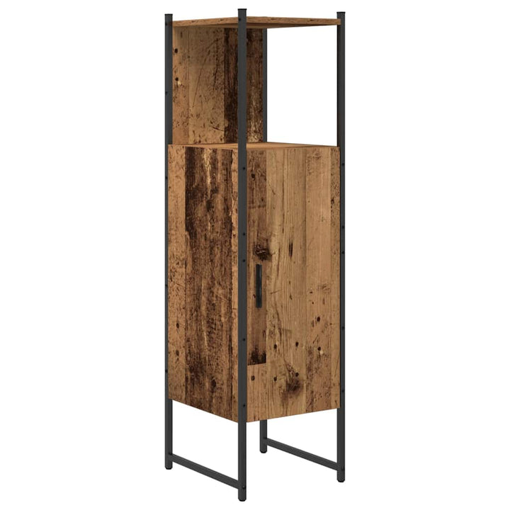 Badeværelsesmøbel sæt med dør 3 pcs Brun 33 x 33 x 102,5 cm